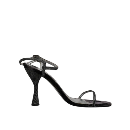 Dolce & Gabbana Black Ankle Strap High Heels Sandals Shoes