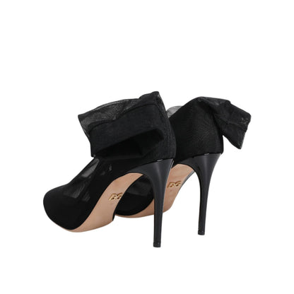 Dolce & Gabbana Black Nylon Mesh Sock Style Boots Shoes