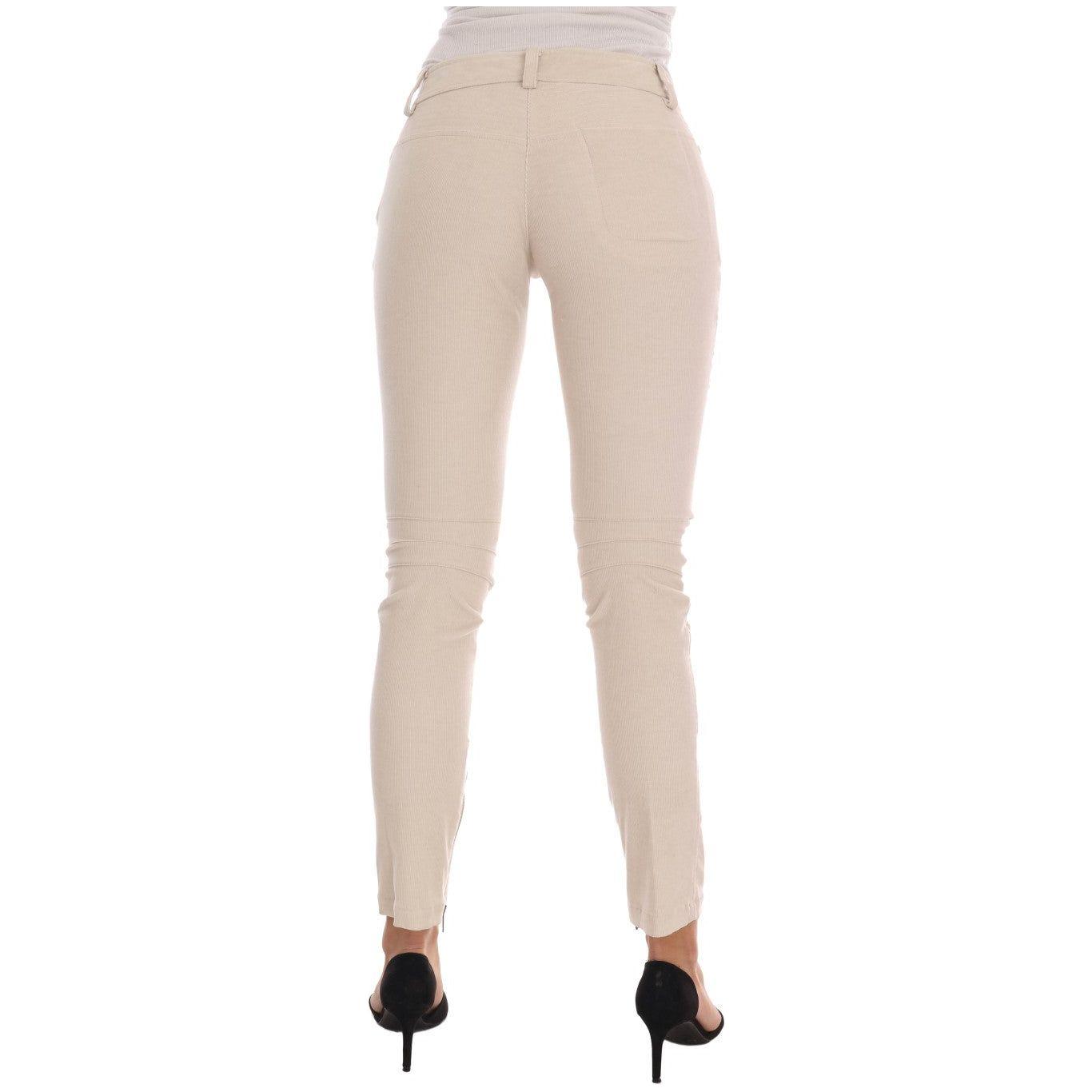 Ermanno Scervino Beige Slim Jeans Corduroy Skinny Pants Jeans & Pants