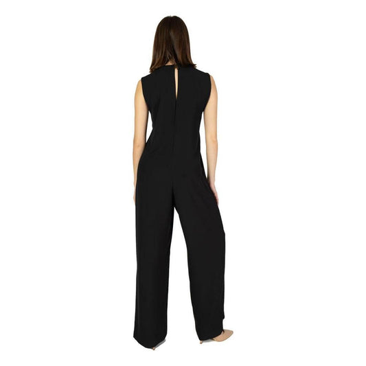 Women's elegant black polyester jumpsuit, spring/summer collection by Sandro Ferrone.