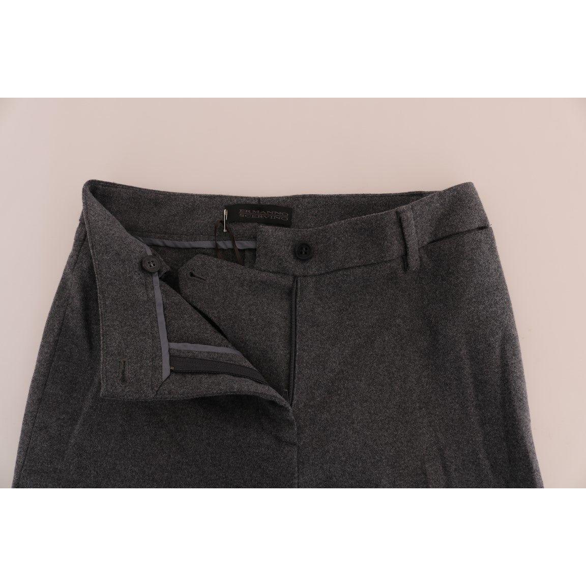 Ermanno Scervino Gray Wool Stretch Slim Pants BYX1157-1