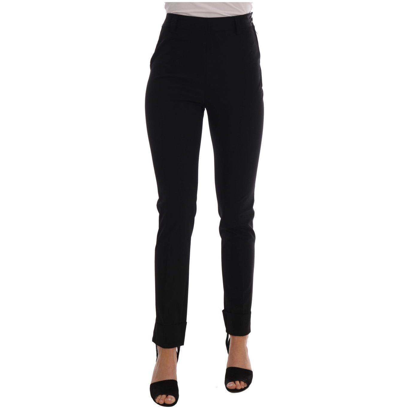 Ermanno Scervino Black Stretch Leggings Pants Jeans & Pants