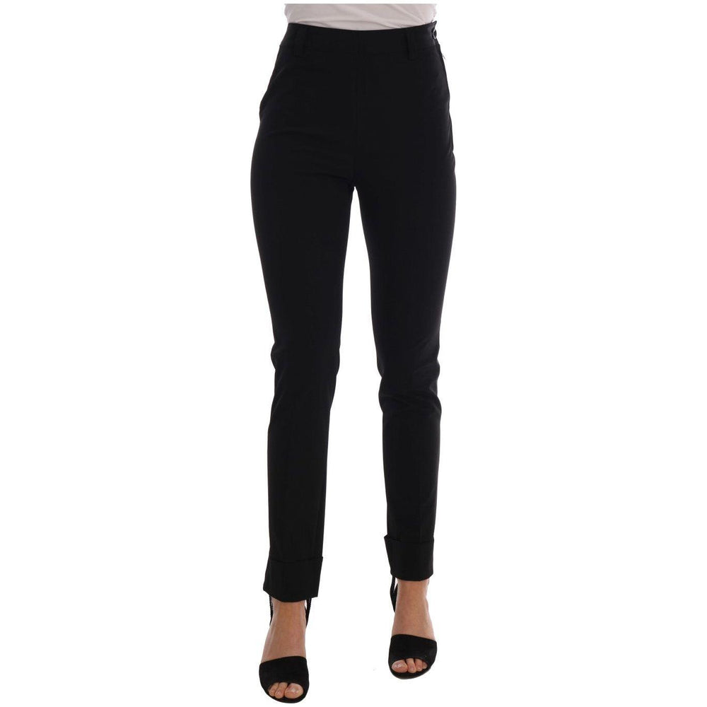Ermanno Scervino Sleek Black Stirrup Leggings Jeans & Pants Ermanno Scervino Black