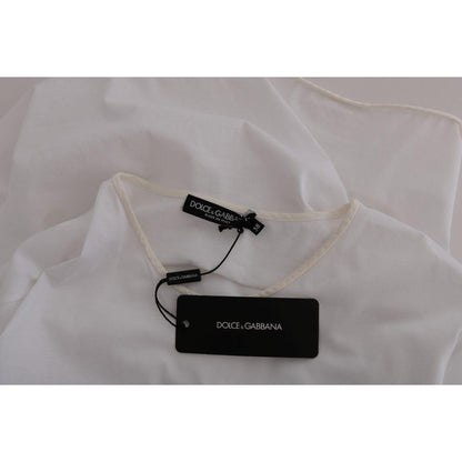 Dolce & Gabbana White Cotton Silk T-Shirt