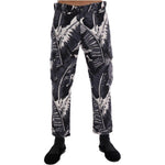Dolce & Gabbana Elegant Capri Casual Pants in Banana Leaf Print Dolce & Gabbana Dark Slate Gray