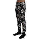 Dolce & Gabbana Slim Fit Leaf Print Ankle Pants Dolce & Gabbana Gray