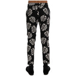 Dolce & Gabbana Slim Fit Leaf Print Ankle Pants Dolce & Gabbana Gray