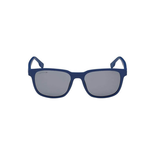 Lacoste blue injected sunglasses with a stylish design, lens size 54mm, bridge 18mm, temple 145mm, category 3 protection.