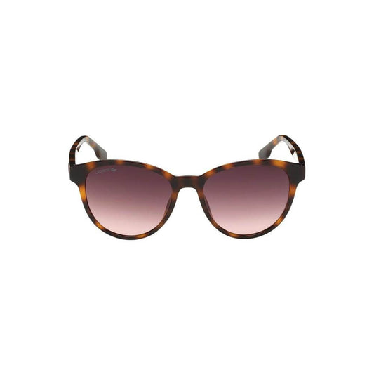 Lacoste brown injected sunglasses for women, model L981SRG-240, with gradient lenses. Measures: 54/17/145mm. Category 3 protection.