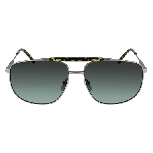 Lacoste gray metal sunglasses L246S-050 with UV filter 2, measures 59/15/145mm, featuring a degraded gray lens for men.