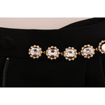 Dolce & Gabbana Black Wool Stretch Crystal Pants PAN60786-1