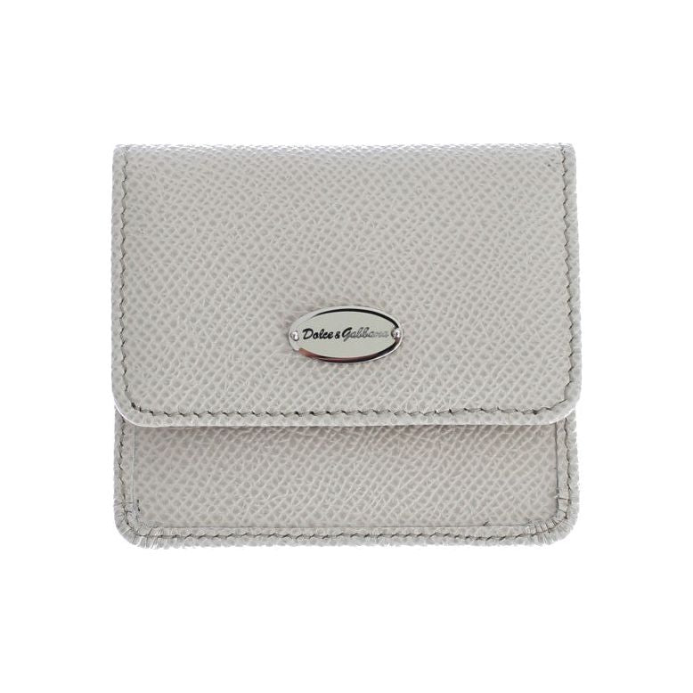 Dolce & Gabbana White Dauphine Leather Case Wallet