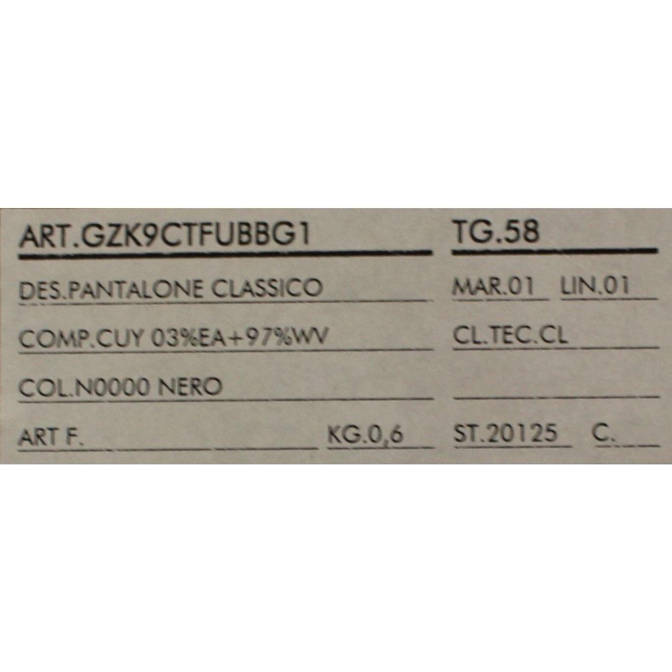 Dolce & Gabbana Black Wool Stretch Pleated Pants