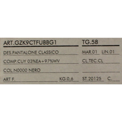 Dolce & Gabbana Black Wool Stretch Pleated Pants Jeans & Pants