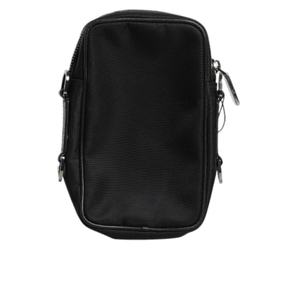 Dolce & Gabbana Black Grain Leather Logo Plaque Clutch Bag