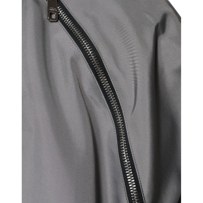 Dolce & Gabbana Gray Polyester Hooded Men Full Zip Jacket