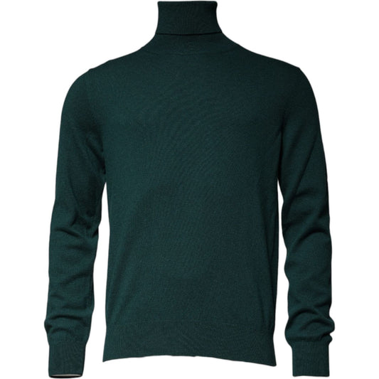 Dolce & Gabbana Green Cashmere Turtleneck Men Pullover Sweater