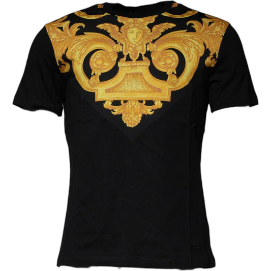 Versace Black Medusa Print Cotton Crew Neck T-shirt TSH87196-50