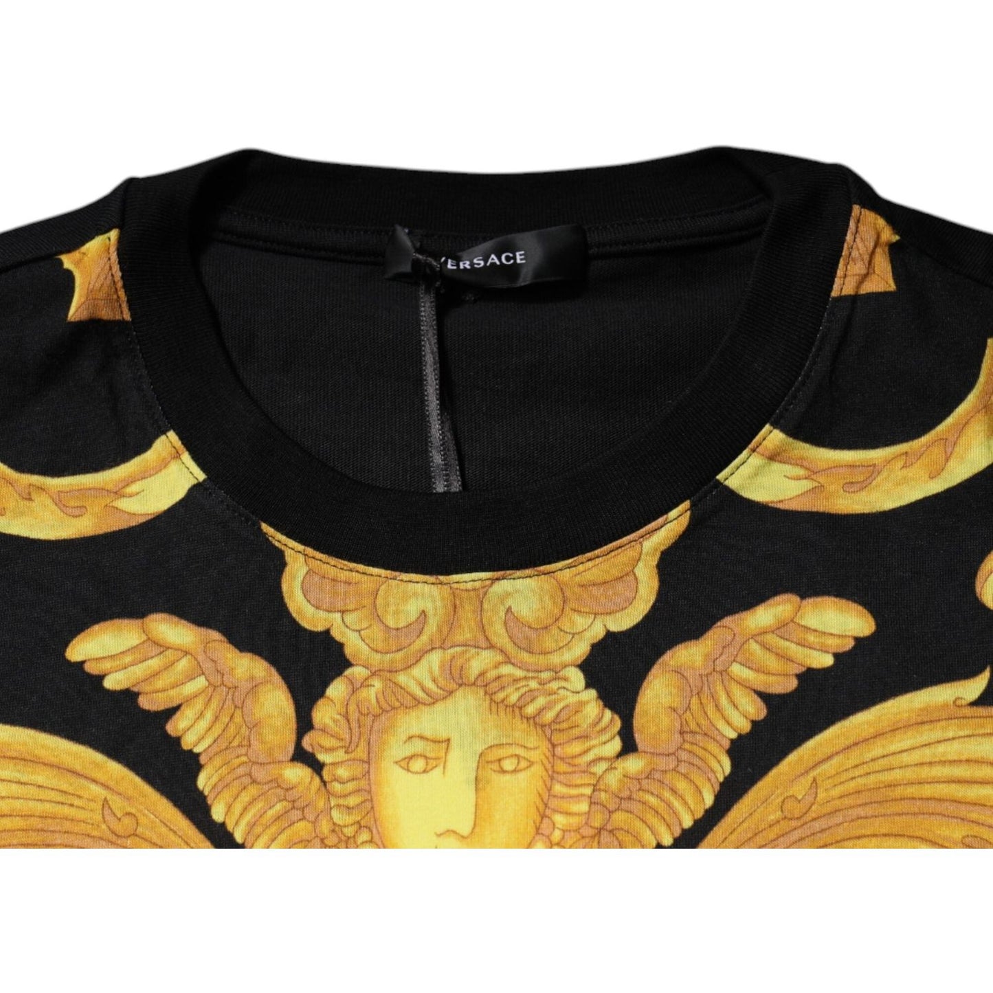 Versace Black Medusa Print Cotton Crew Neck T-shirt TSH87196-50