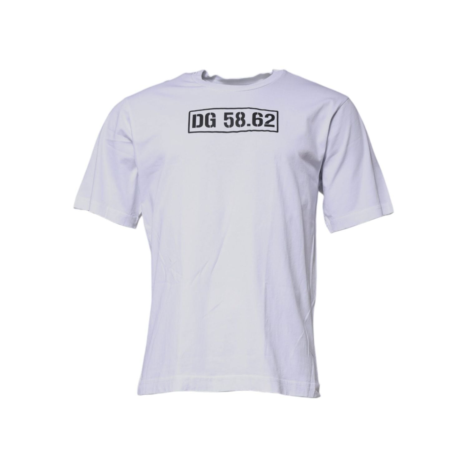 Dolce & Gabbana White DG Logo Cotton Crew Neck T-shirt