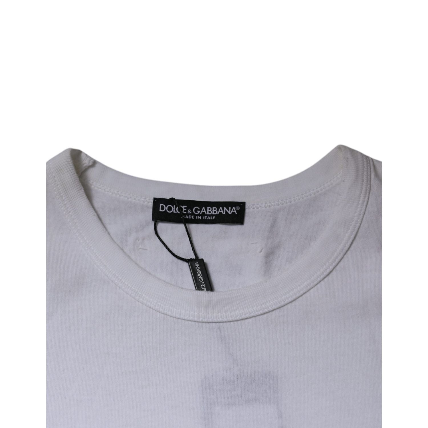 Dolce & Gabbana White Stripes Crew Neck Short Sleeves T-shirt