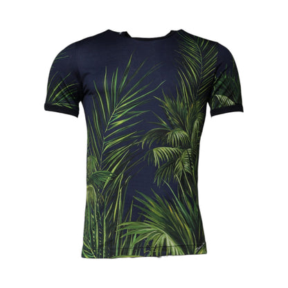 Dolce & Gabbana Blue Tree Print CrewNeck Short Sleeve T-shirt