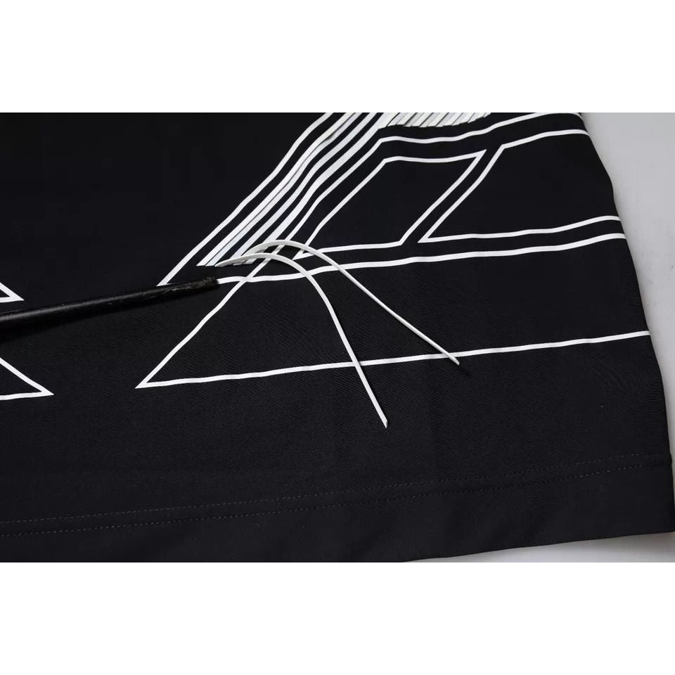 Dolce & Gabbana Black Graphic Print Nylon Crew Neck T-shirt