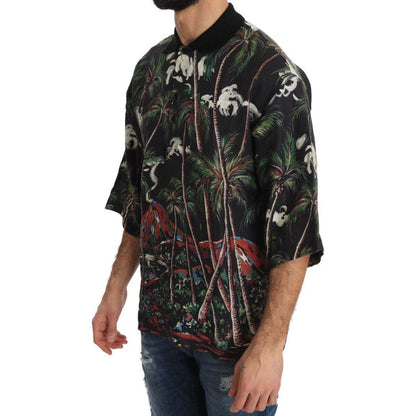 Dolce & Gabbana Black Volcano Sicily Short Sleeve T-Shirt