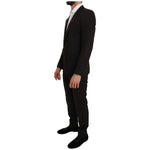 Dolce & Gabbana Elegant Brown Jacquard Martini Suit Suit Dolce & Gabbana Black
