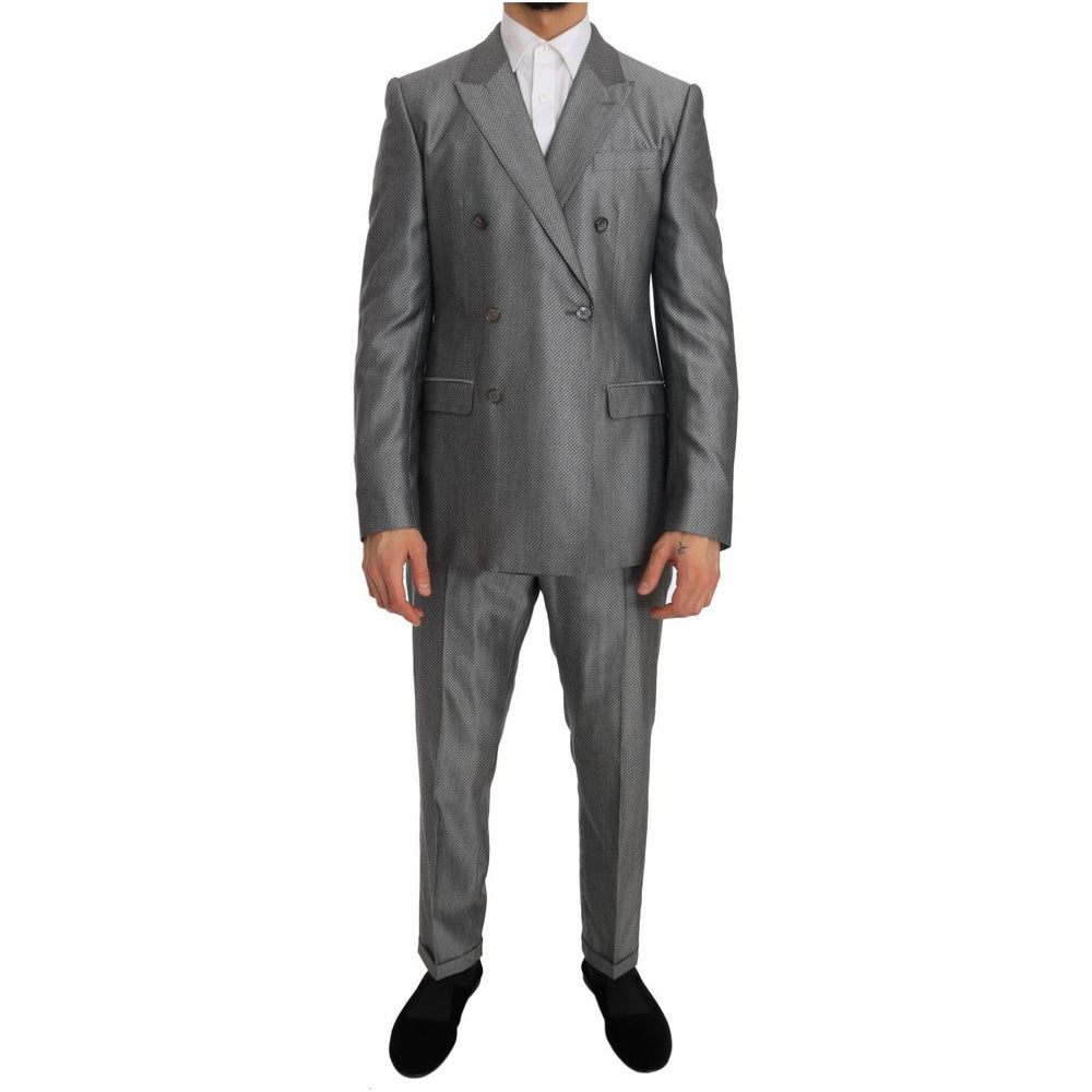 Dolce & Gabbana Elegant Black Double-Breasted Suit Suit Dolce & Gabbana Dark Slate Gray