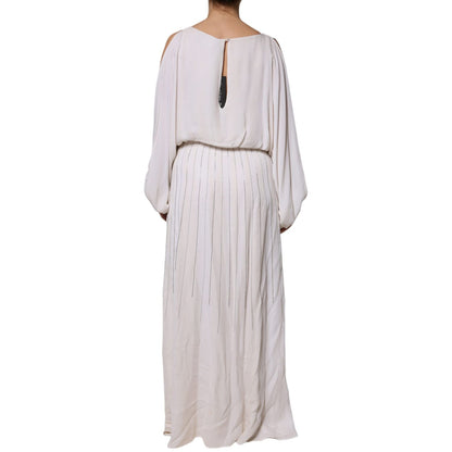 Christian Pellizzari Off White Embellished Long Maxi Dress