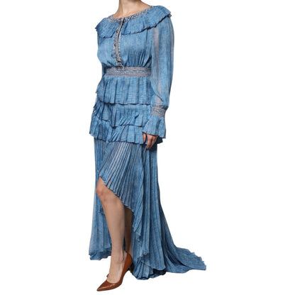 Philosophy Blue Layered Long Sleeve Dress