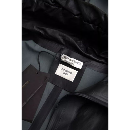 Bottega Veneta Black Leather Hooded Men Trenchcoat Jacket