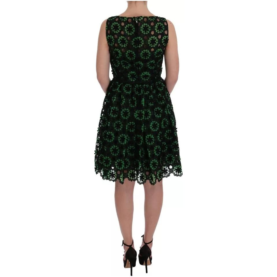 Dolce & Gabbana Green Floral Ricamo A-Line Shift Dress SIG50854-42