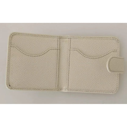 Dolce & Gabbana White Dauphine Leather Condom Case Holder Pocket Wallet
