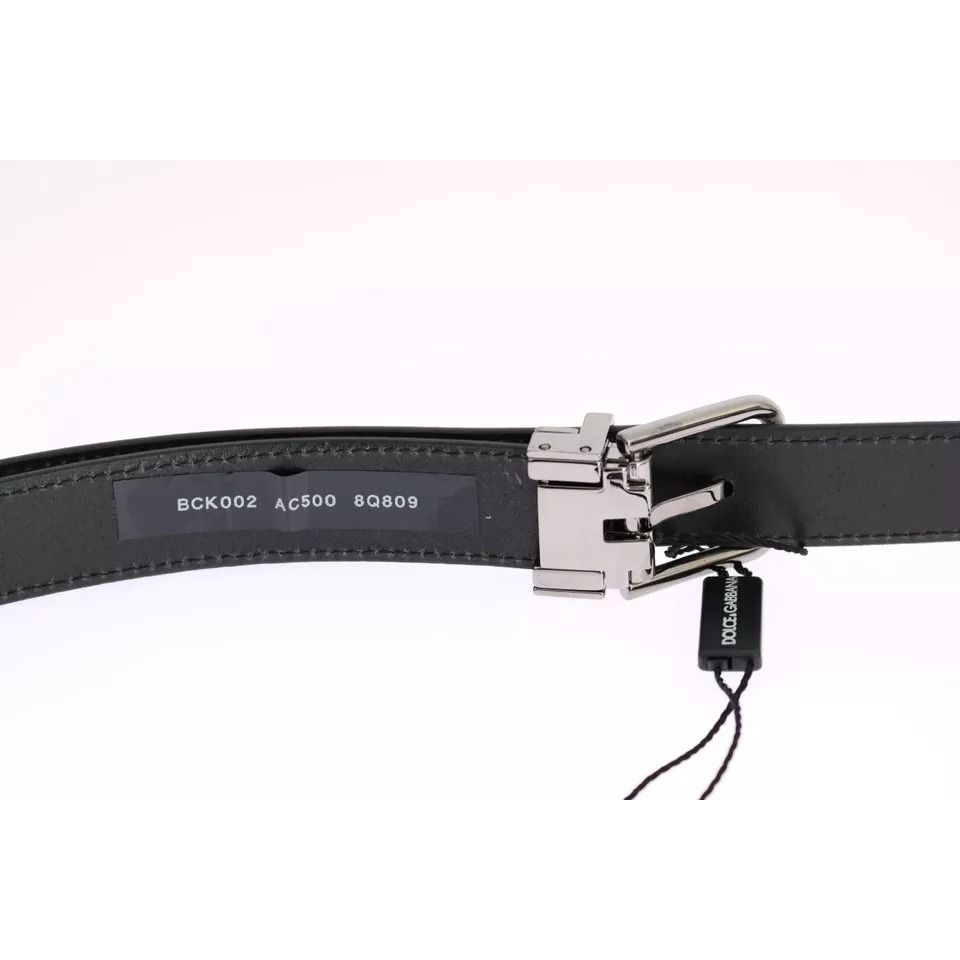 Dolce & Gabbana White Blue Silk Bowtie Leather Belt Gift Box Set