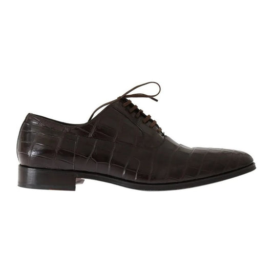 Dolce & Gabbana Dolce & Gabbana Brown Patterned Leather Dress Formal Shoes MV1723-44