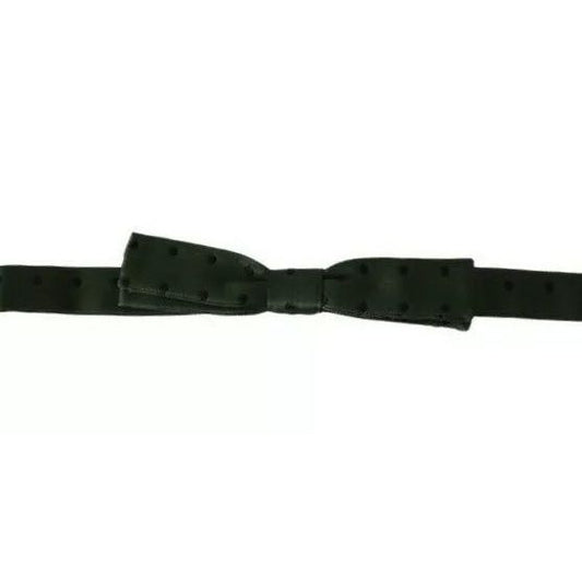 Dolce & Gabbana Green Silk Dotted Mens Necktie Bow Tie