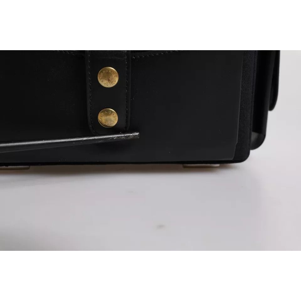 Dolce & Gabbana Black Leather Crossbody Top Handle Bag