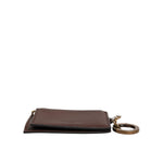 Dolce & Gabbana Brown Leather Zip Logo Keyring Coin Purse Keyring Wallet