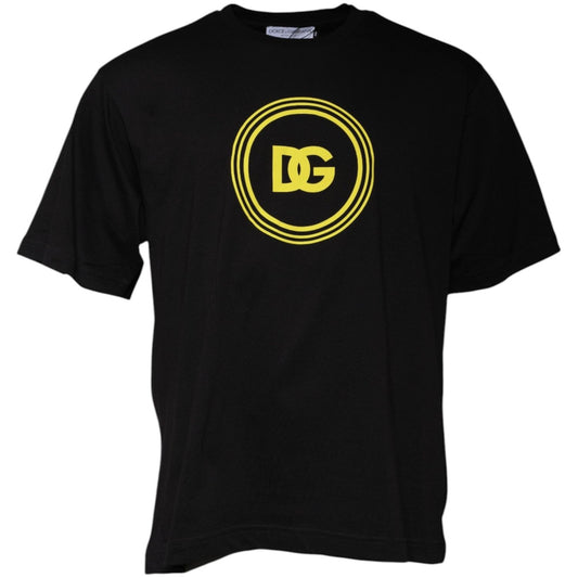Dolce & Gabbana Black Logo Print Cotton Crew Neck T-shirt TSH86707-46