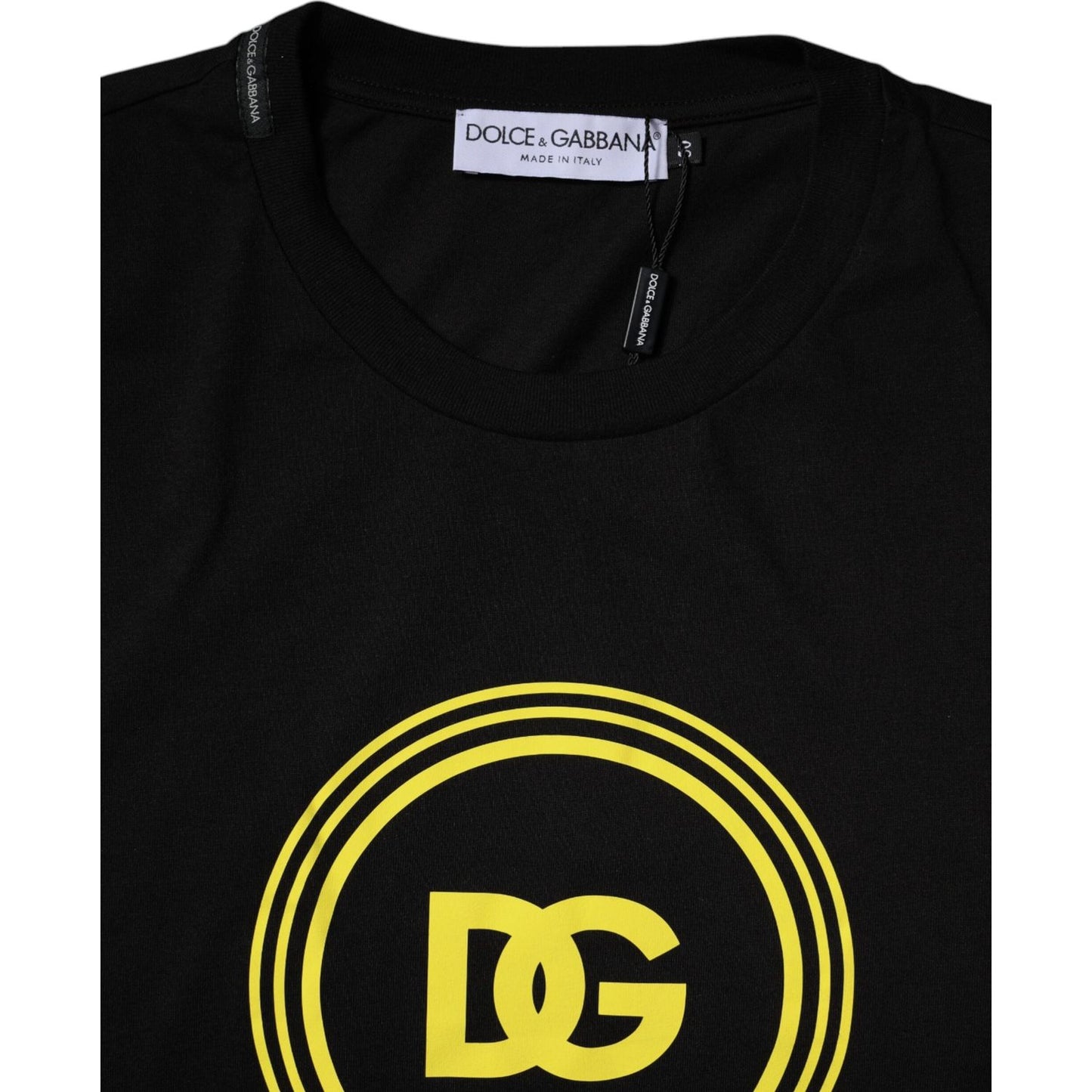 Dolce & Gabbana Black Logo Print Cotton Crew Neck T-shirt
