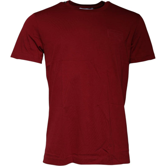 Dolce & Gabbana Dolce & Gabbana Maroon Logo Crew Neck Short Sleeves T-shirt TSH86713-50