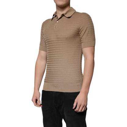 Dolce & Gabbana Brown Collared Short Sleeves Polo T-shirt
