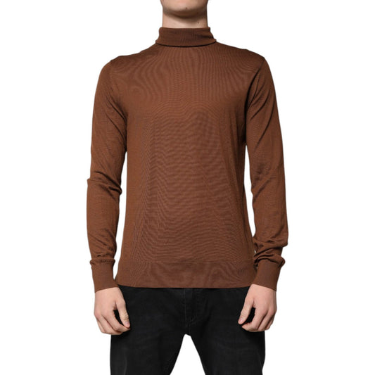 Dolce & Gabbana Dolce & Gabbana Brown Cashmere Turtleneck Pullover Sweater TSH86925-48