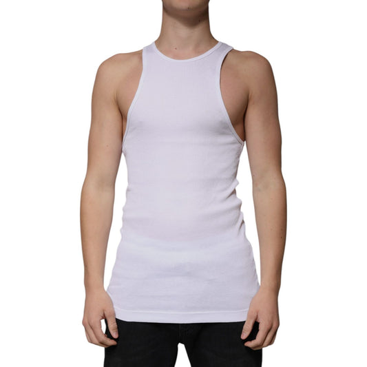 Dolce & Gabbana Dolce & Gabbana White Cotton Sleeveless Round Neck Tank T-shirt TSH87372-50