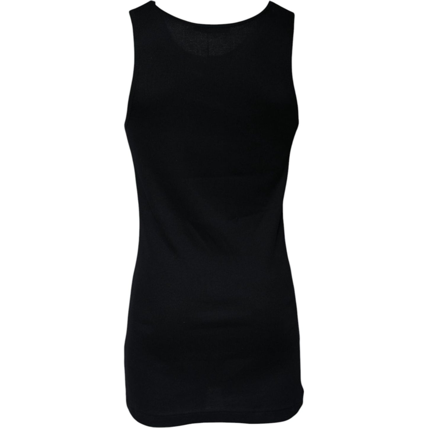 Dolce & Gabbana Black Cotton Sleeveless Round Neck Tank T-shirt TSH87445-50