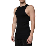 Dolce & Gabbana Black Cotton Sleeveless Round Neck Tank T-shirt TSH87448-50
