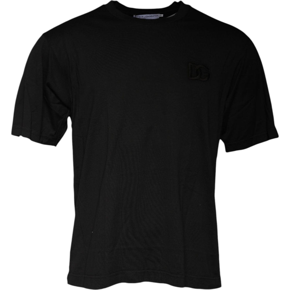 Dolce & Gabbana Black Cotton Crew Neck Short Sleeves T-shirt TSH87455-48