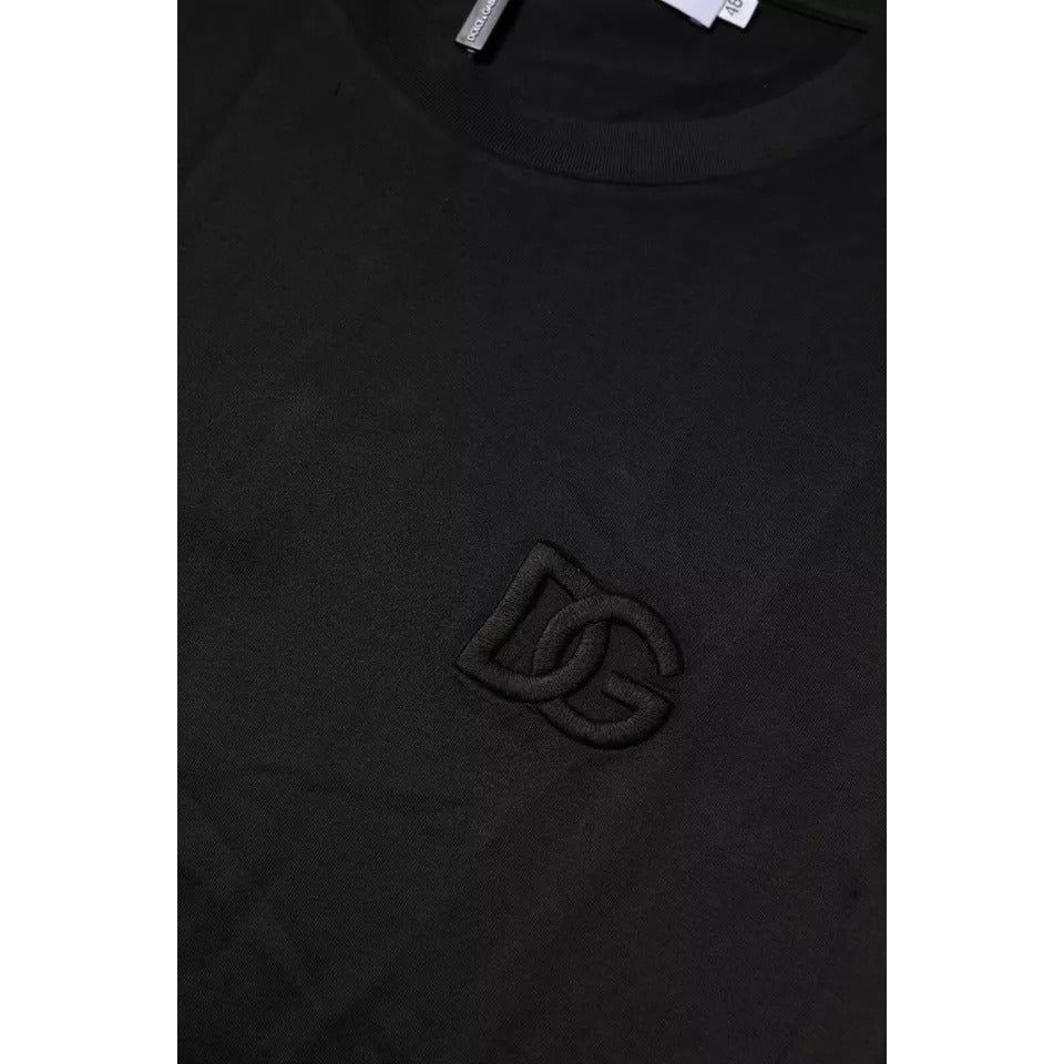 Dolce & Gabbana Black Cotton Crew Neck Short Sleeves T-shirt TSH87455-48